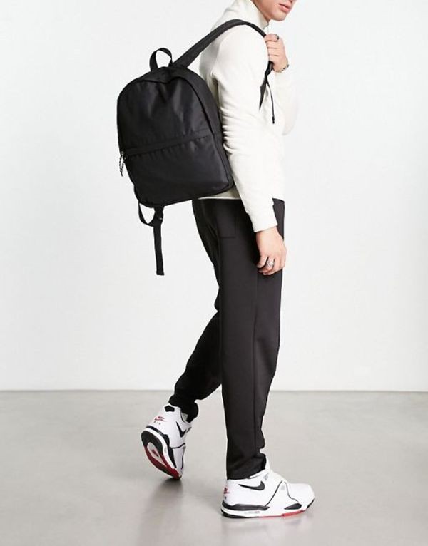 エイソス メンズ バックパック・リュックサック バッグ ASOS DESIGN backpack in black nylon with  contrast puller - BLACK Black