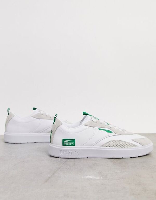 プーマ メンズ スニーカー シューズ Puma Oslo Pro Leather Sneaker In White And Green Puma White Amazon Grの通販はau Pay マーケット Revida