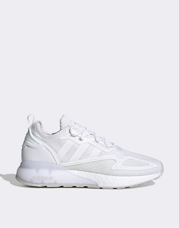 アディダス メンズ スニーカー シューズ adidas Originals ZX 2K Flux sneakers in triple white Whiteの通販は