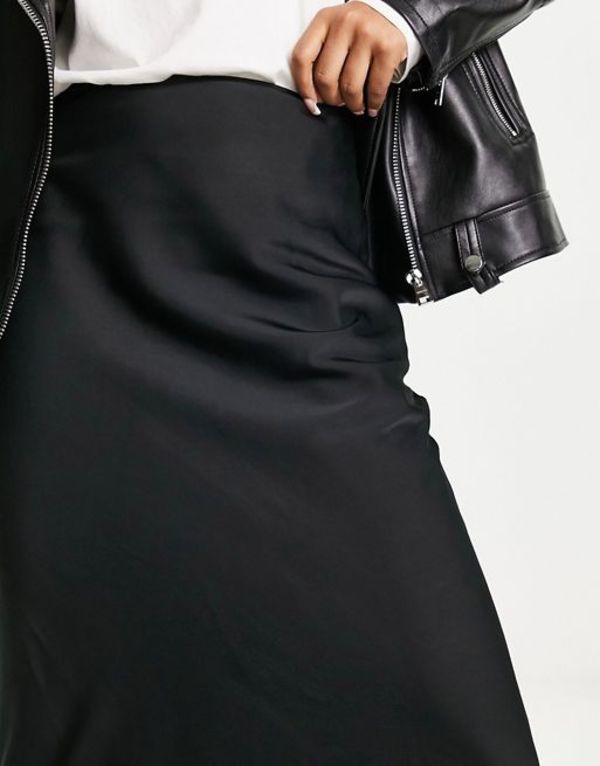 エイソス レディース スカート ボトムス ASOS DESIGN satin bias midi skirt in black Black