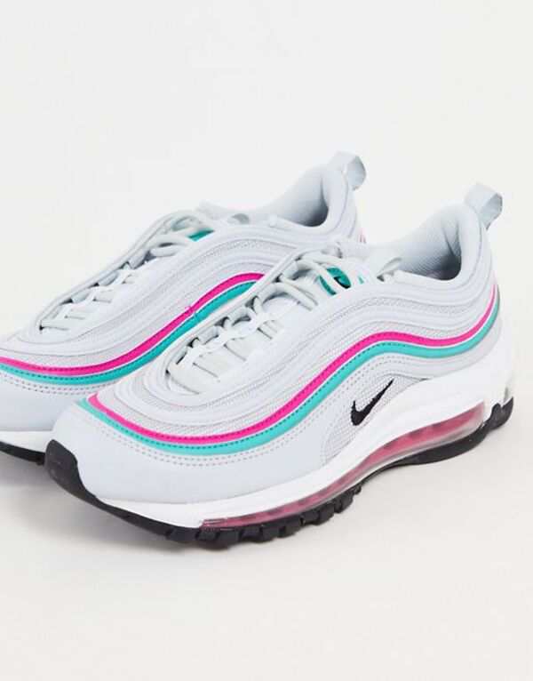 ナイキ レディース スニーカー シューズ Nike Air Max 97 sneakers in pure platinum/pink prime  Light gray/pink｜au PAY マーケット