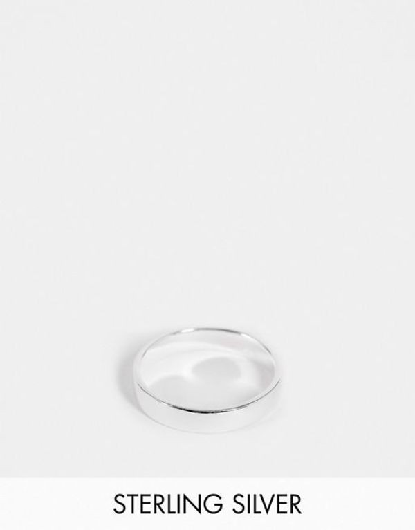 エイソス メンズ 指輪 アクセサリー ASOS DESIGN sterling silver band ring in silver SILVER