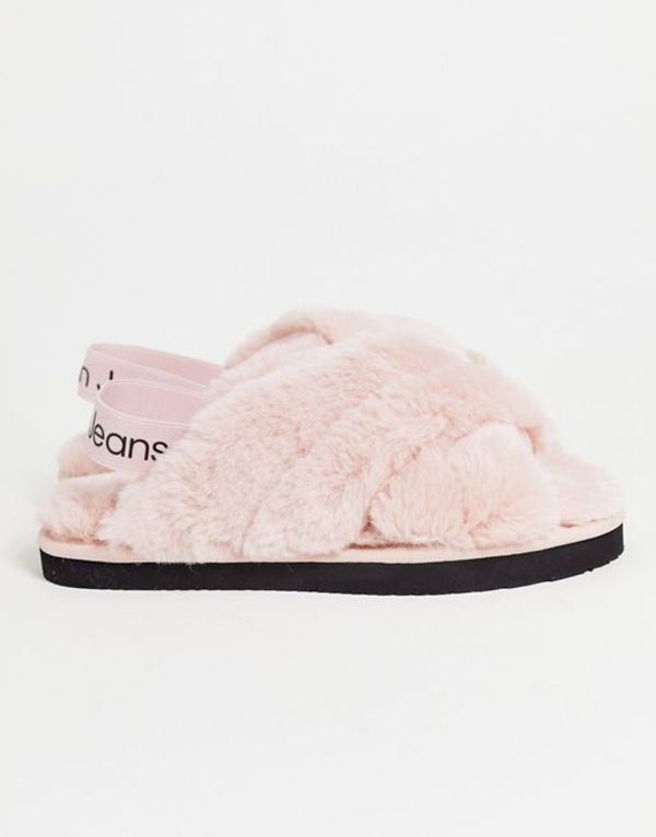 calvin klein fur slides