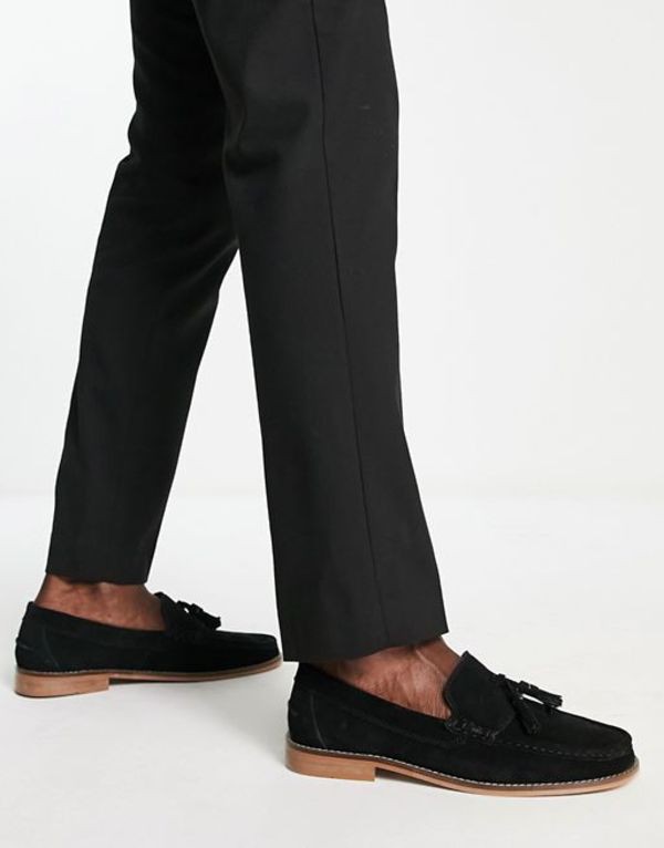 in　DESIGN　loafers　tassel　エイソス　leather　メンズ-　ASOS　black