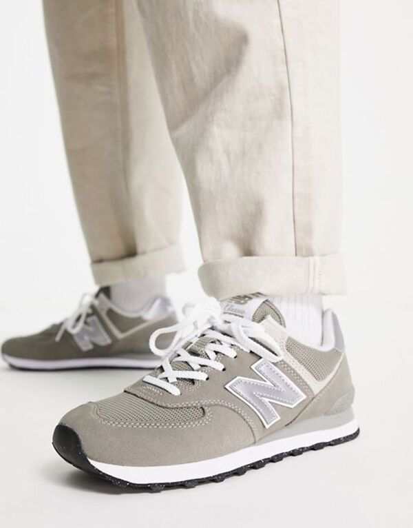 ニューバランス レディース スニーカー シューズ New Balance 574 sneakers in gray and white Gray