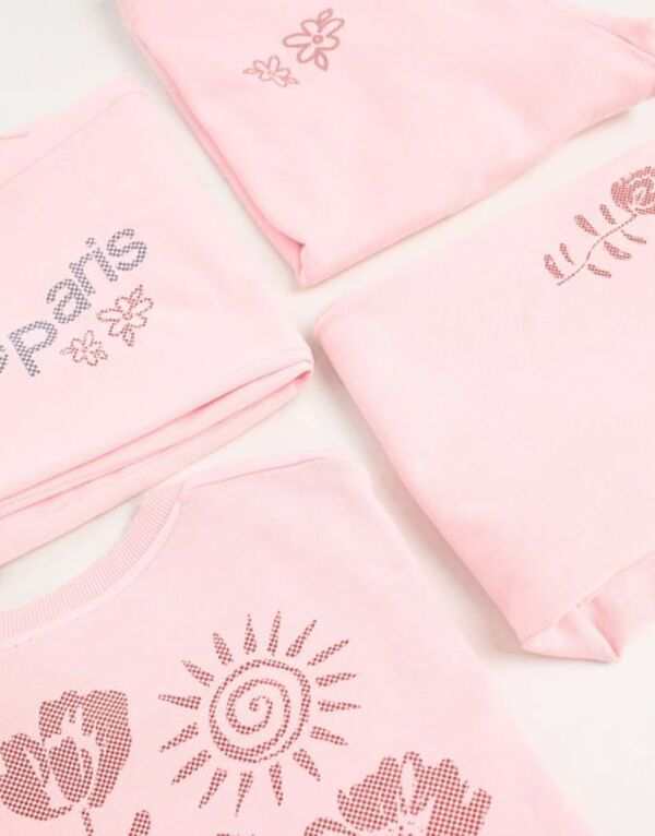 エイソス レディース カジュアルパンツ ボトムス ASOS DESIGN unisex relaxed sweatpants with prints in pink wash - part of a set PIN