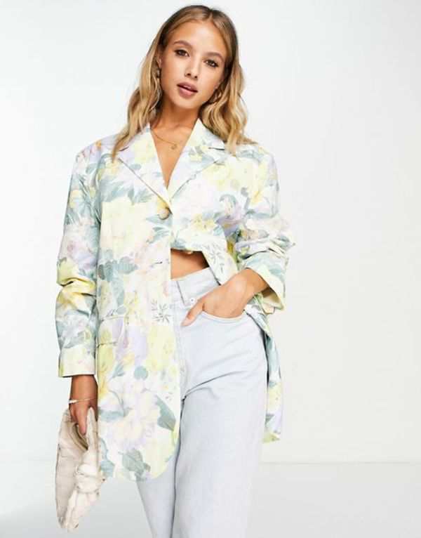 エイソス レディース ジャケット・ブルゾン アウター ASOS DESIGN floral oversized grandad blazer Multi