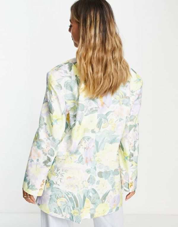 エイソス レディース ジャケット・ブルゾン アウター ASOS DESIGN floral oversized grandad blazer Multi