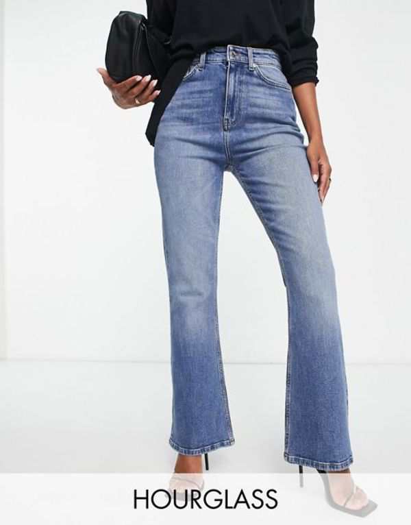 エイソス レディース デニムパンツ ボトムス ASOS DESIGN Hourglass flared jeans in mid blue MID BLUE