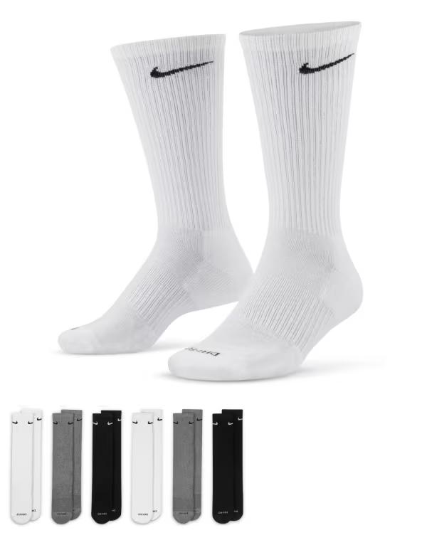 ナイキ レディース 靴下 アンダーウェア Nike Everyday Cushioned 6 pack crew socks in multi Multiの通販は