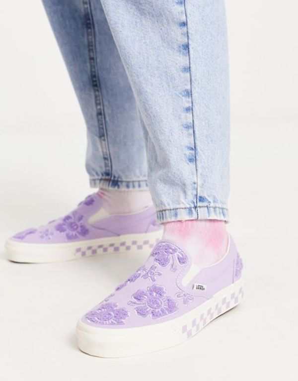 洗濯機可 VANS バンズ レディース スニーカー シューズ Vans Classic floral print sneakers in - 通販 -