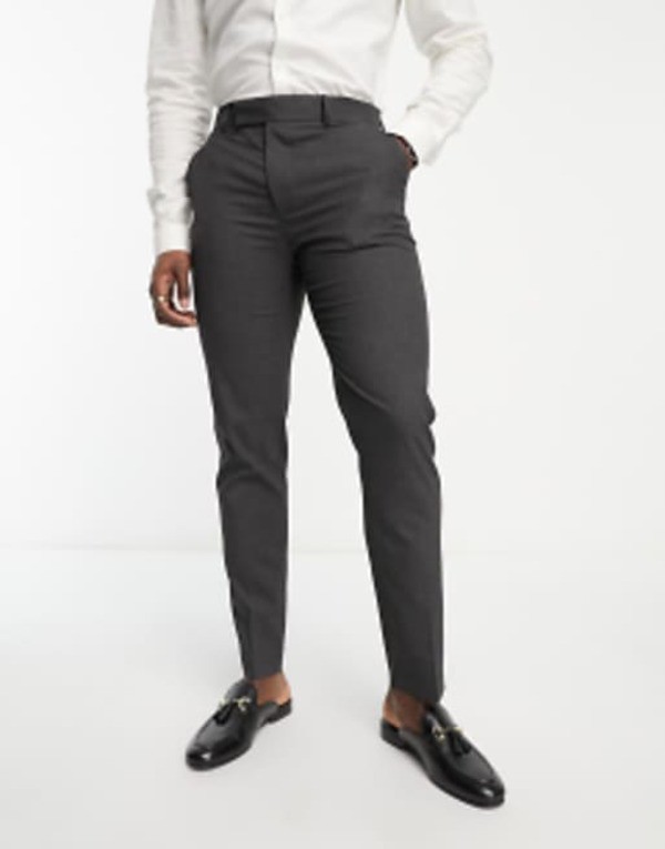 エイソス メンズ カジュアルパンツ ボトムス ASOS DESIGN slim suit pants in charcoal CHARCOALの通販は
