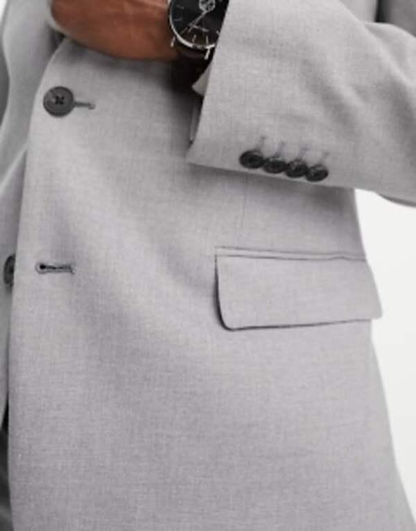 エイソス メンズ ジャケット・ブルゾン アウター ASOS DESIGN slim suit jacket in gray Grayの通販は