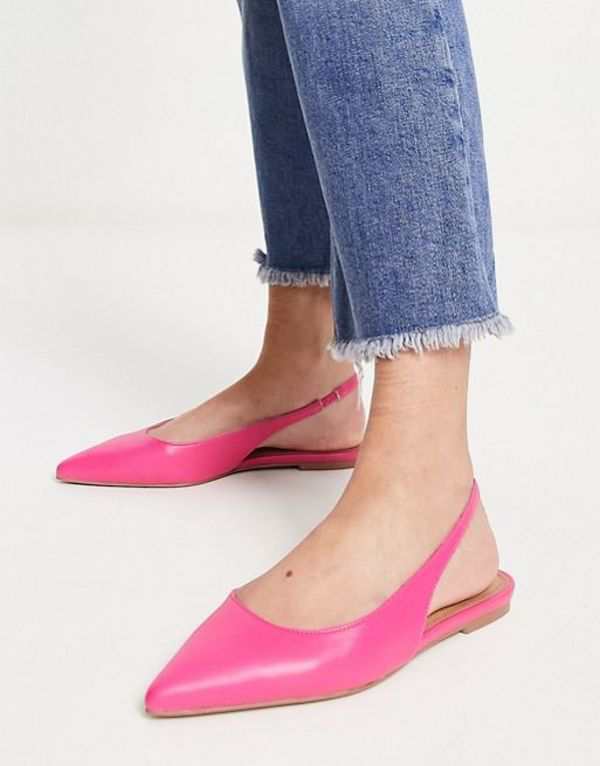 エイソス レディース パンプス シューズ ASOS DESIGN Lala slingback ballet flats in pink PINK