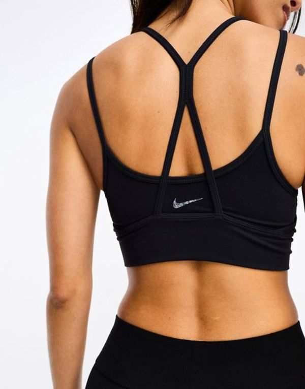 ナイキ レディース ブラジャー アンダーウェア Nike Training Dri-FIT Indy sports bra in black Black