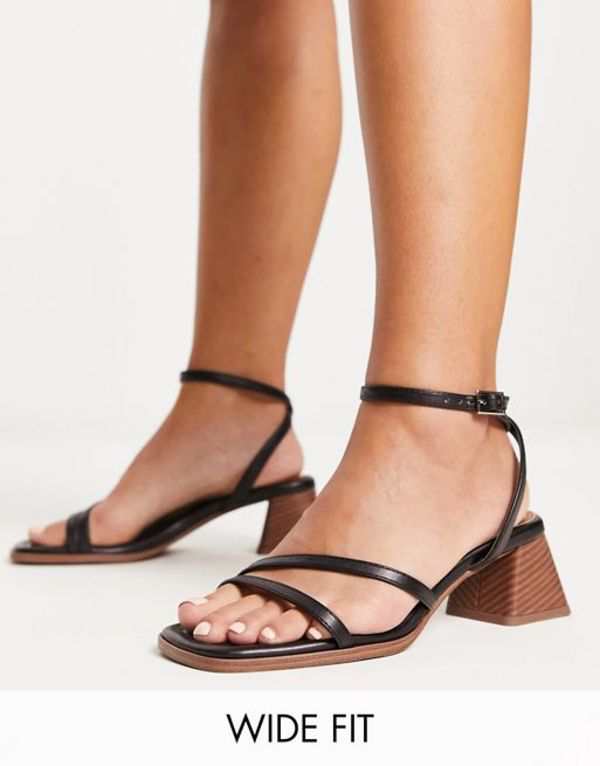 エイソス レディース サンダル シューズ ASOS DESIGN Wide Fit Hastings mid block heeled sandals in black Black