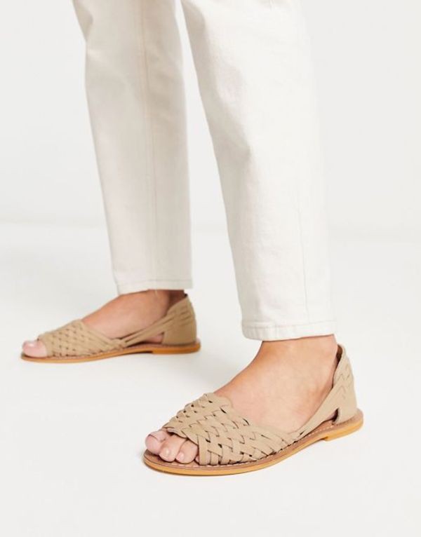 エイソス レディース サンダル シューズ ASOS DESIGN Francis leather woven flat sandals in taupe Taupe