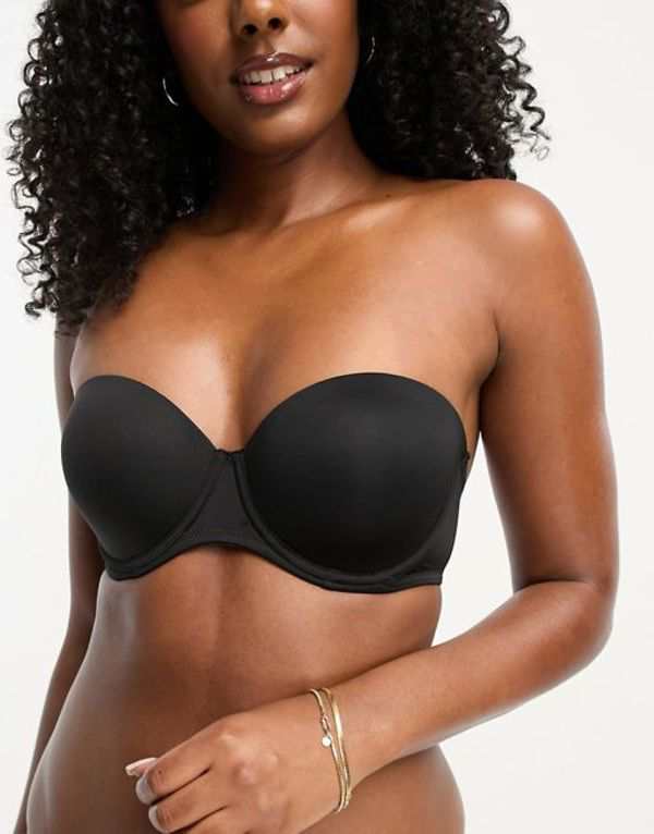 エイソス レディース ブラジャー アンダーウェア ASOS DESIGN microfiber moulded multiway strapless bra in black Black