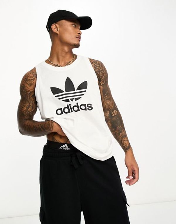 アディダス メンズ タンクトップ トップス adidas Originals Essentials Trefoil tank top in white  WHITEの通販はau PAY マーケット - Revida | au PAY マーケット－通販サイト