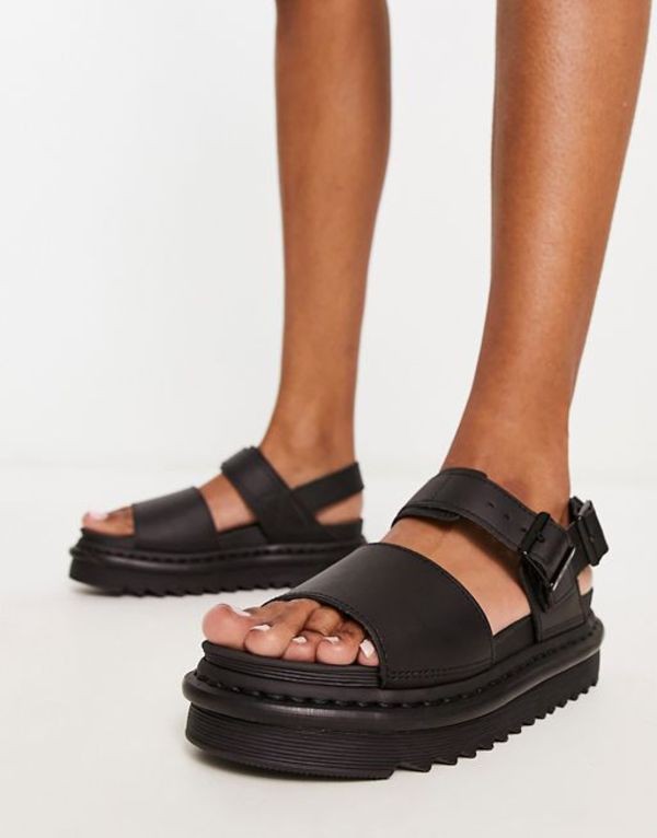 ドクターマーチン レディース サンダル シューズ Dr Martens Voss leather sandals in black Black