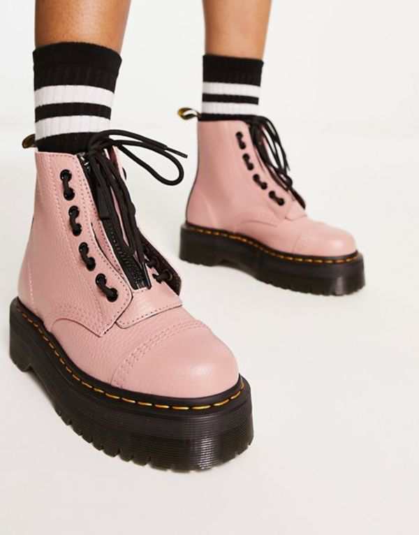 ドクターマーチン レディース ブーツ・レインブーツ シューズ Dr Martens Sinclair flatform boots in peach leather Peach Beige