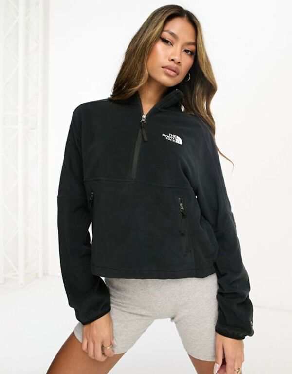 ノースフェイス レディース ジャケット・ブルゾン アウター The North Face Polartec 1/4 zip jacket in black Black