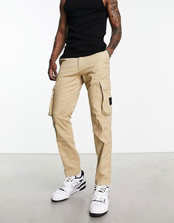 シャイニングゴールデン Calvin Klein Jeans カルバンクライン メンズ ボトムス カジュアルパンツ カーゴパンツ SKINNY  WASHED CARGO PANT