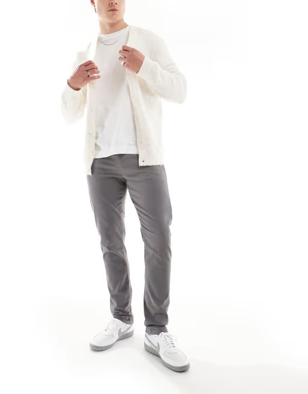 エイソス メンズ カジュアルパンツ ボトムス ASOS DESIGN skinny chinos in charcoal CHARCOALの通販は 10,480円