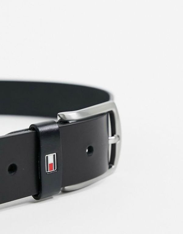 トミー ヒルフィガー メンズ ベルト アクセサリー Tommy Hilfiger new denton 3.5cm leather belt in black Black