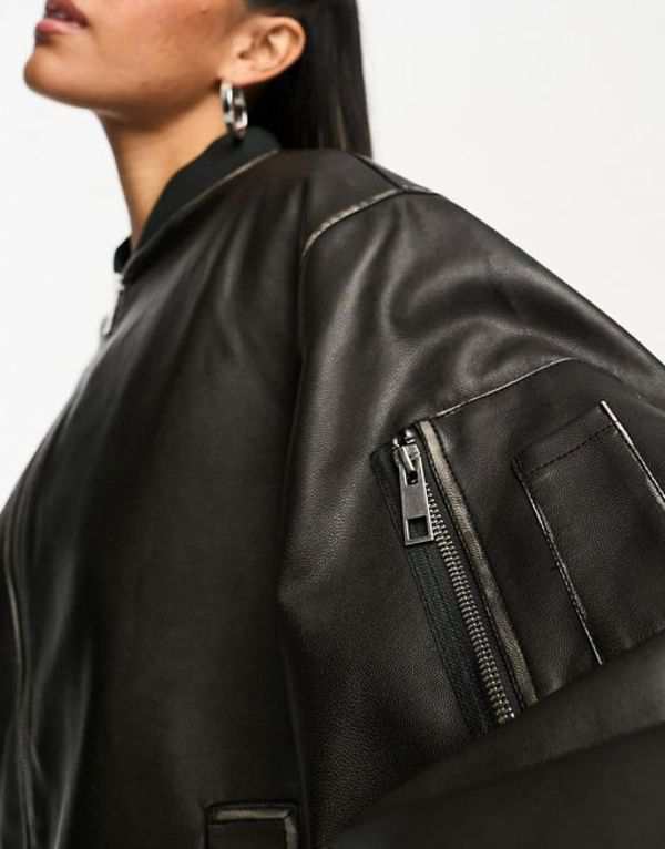 Asos hotsell leather bomber