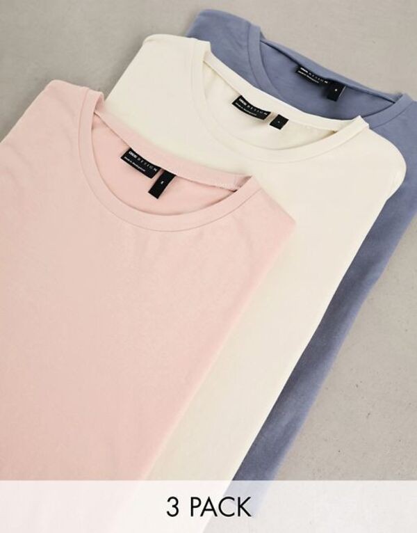 エイソス メンズ Tシャツ トップス ASOS DESIGN 3 Pack T-shirt with