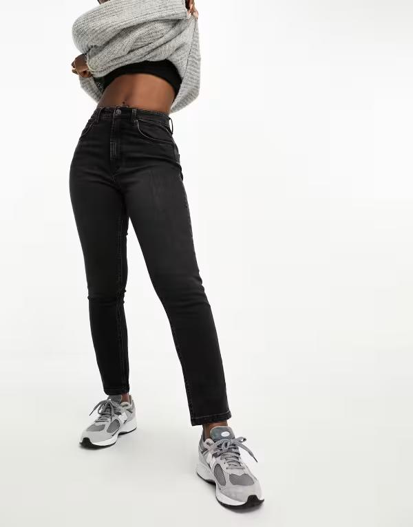 エイソス レディース デニムパンツ ボトムス ASOS DESIGN Hourglass slim mom jeans in washed black WASHED BLACKの通販は