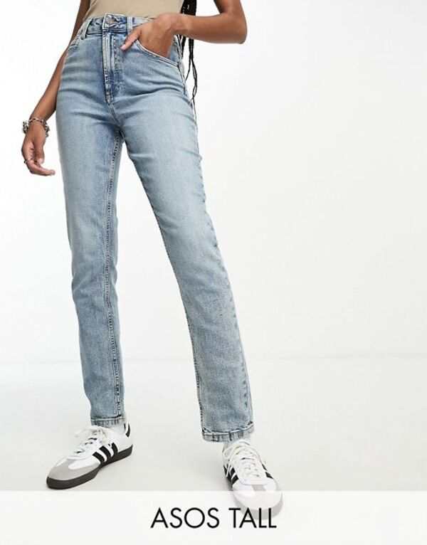 エイソス レディース デニムパンツ ボトムス ASOS DESIGN Tall slim mom jeans in mid blue MID BLUE