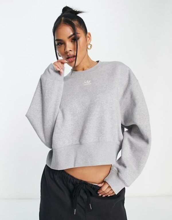 アディダス レディース パーカー・スウェット アウター adidas Originals Essentials sweatshirt in gray Gray