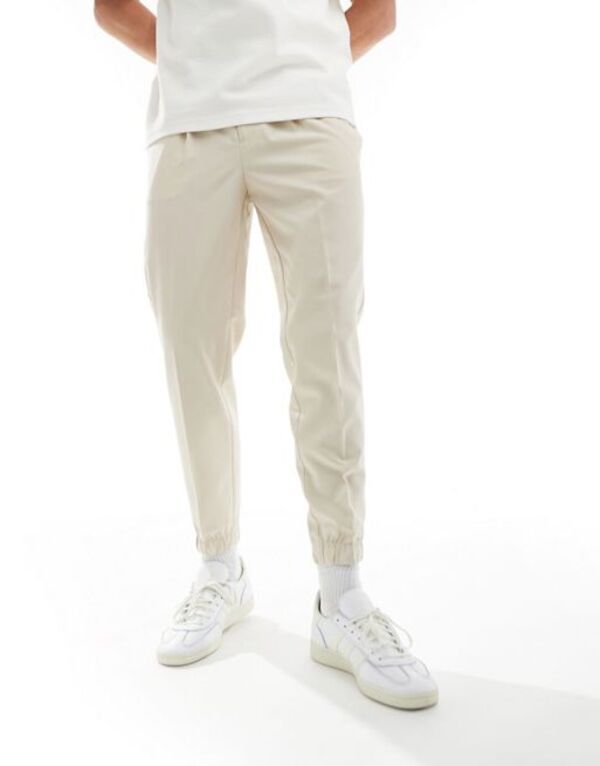 エイソス メンズ カジュアルパンツ ボトムス ASOS DESIGN tapered jogger pants in stone STONEの通販は