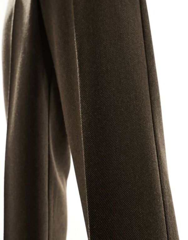 エイソス メンズ カジュアルパンツ ボトムス ASOS DESIGN smart wide leg wool mix pants BROWN