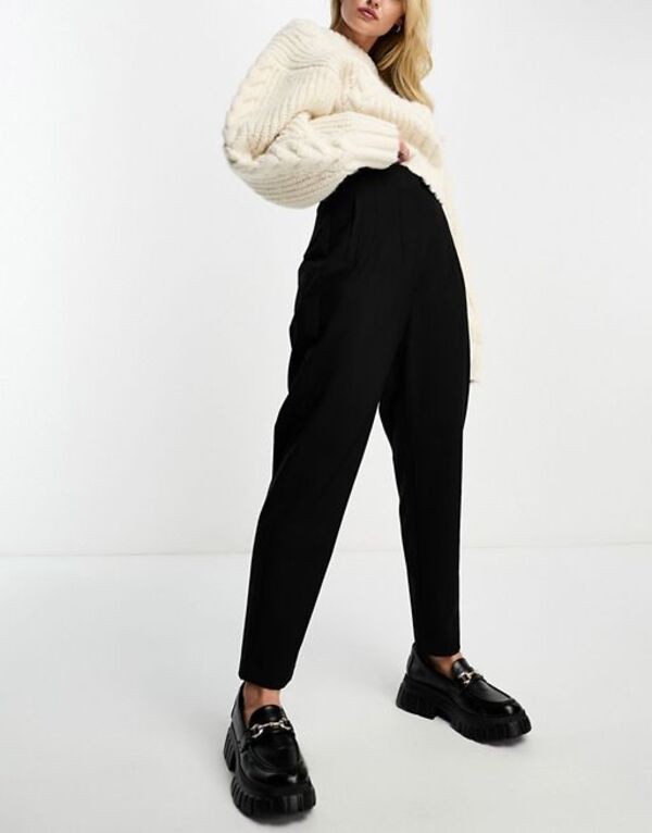 エイソス レディース カジュアルパンツ ボトムス ASOS DESIGN seamed waist pants in black Black