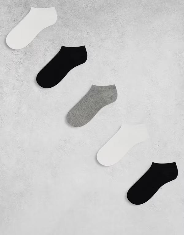 エイソス レディース 靴下 アンダーウェア ASOS DESIGN 5 pack sneaker socks in multi Multiの通販は 5,980円