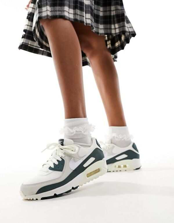 ナイキ レディース スニーカー シューズ Nike Air Max 90 sneakers in off white and dark green Off-white