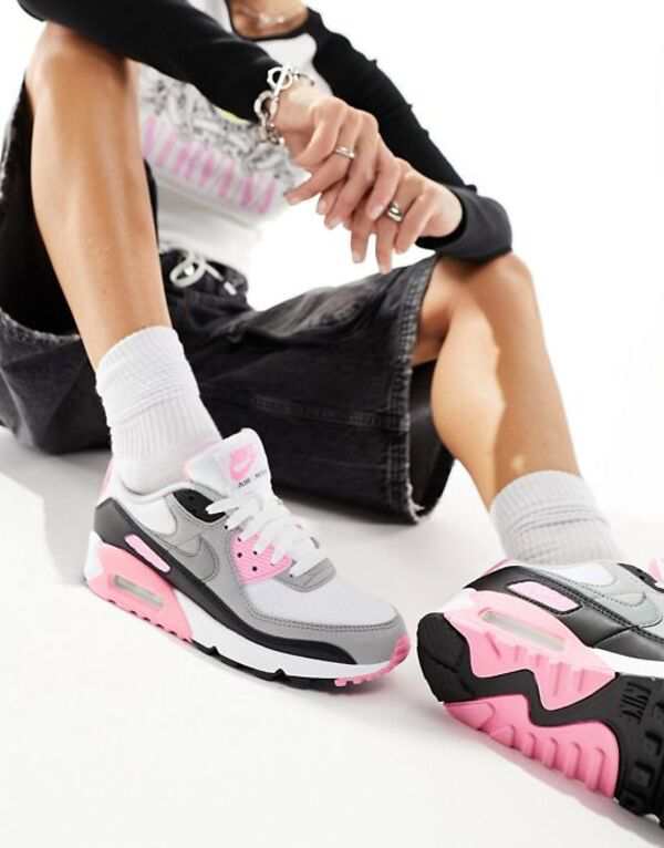 ナイキ レディース スニーカー シューズ Nike Air Max 90 sneakers in gray and pink rose Gray