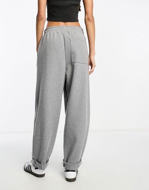 エイソス レディース カジュアルパンツ ボトムス ASOS DESIGN scuba turn back hem sweatpants in charcoal heather Charcoal marl