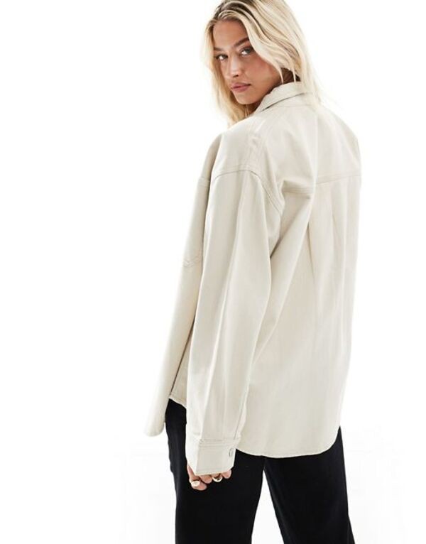 エイソス レディース ジャケット・ブルゾン アウター ASOS DESIGN Maternity oversized twill jacket in ecru Ecru