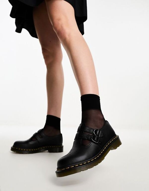 ドクターマーチン レディース スリッポン・ローファー シューズ Dr Martens 8065 Mary Jane shoes in black leather Black