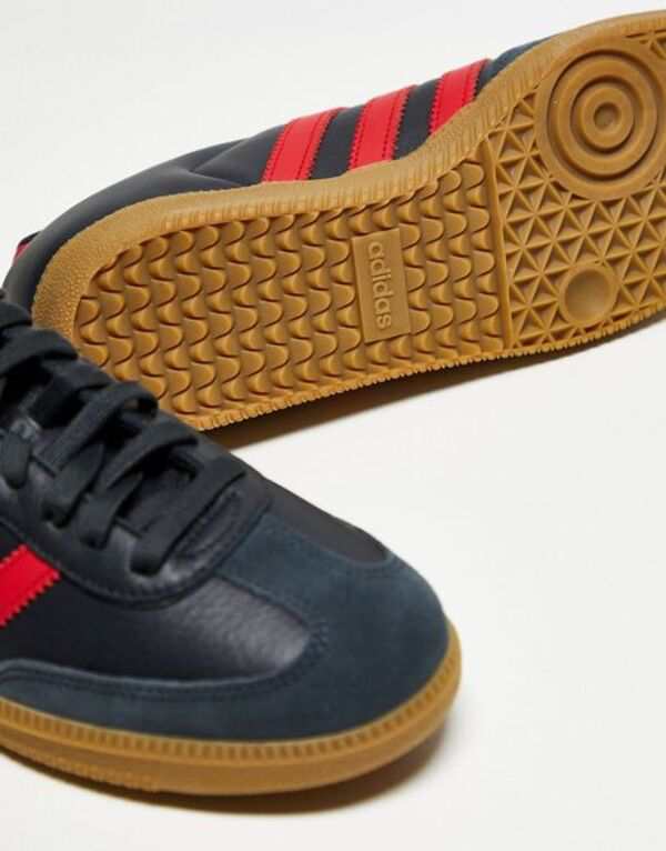 アディダス レディース スニーカー シューズ adidas Originals Samba sneakers in black and red Black