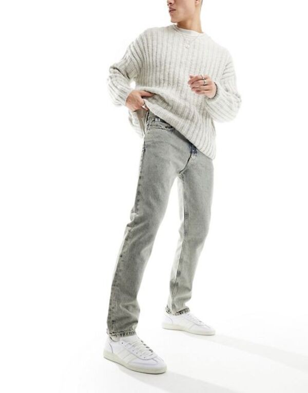 カルバンクライン メンズ デニムパンツ ボトムス Calvin Klein Jeans authentic straight leg jeans in mid acid wash - part of a set Dの通販は