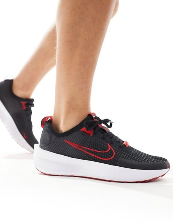 ナイキ メンズ スニーカー シューズ Nike Running Interact Run sneakers in black and red Black