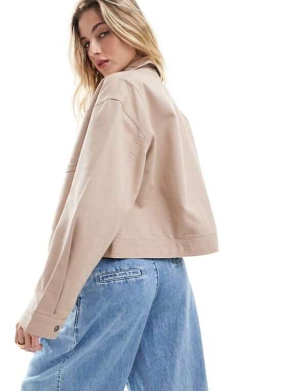 エイソス レディース ジャケット・ブルゾン アウター ASOS DESIGN cropped twill jacket in dusty pink Dusty pink