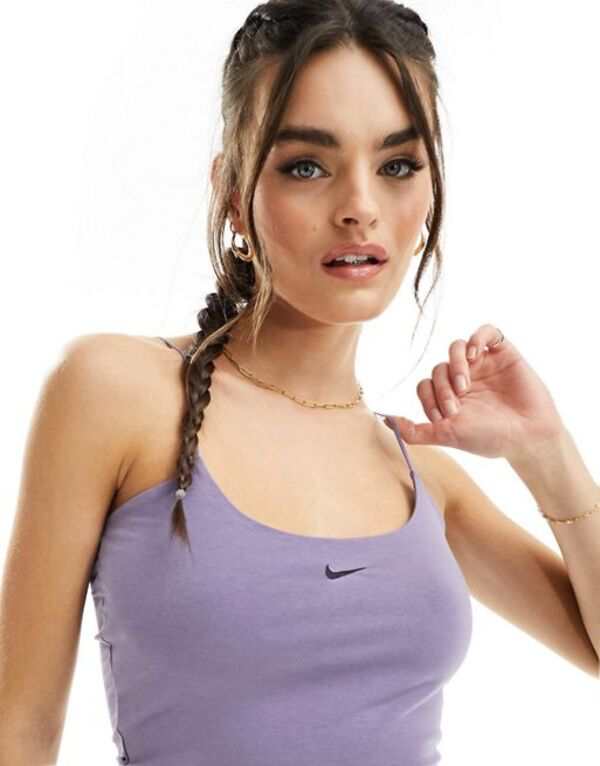 ナイキ レディース シャツ トップス Nike ribbed cami top in purple PURPLE