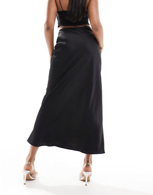 エイソス レディース スカート ボトムス ASOS DESIGN satin bias maxi skirt in black Black