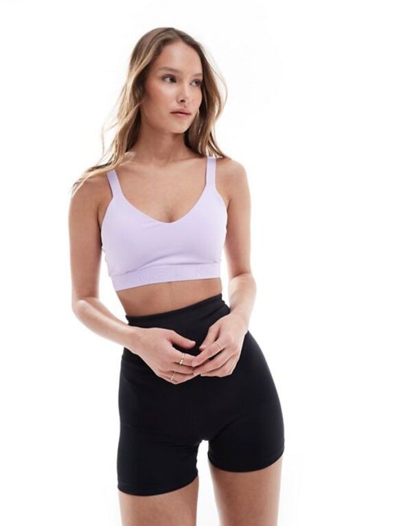 ナイキ レディース ブラジャー アンダーウェア Nike Training Indy Dri-Fit medium support sports bra in lilac LILAC